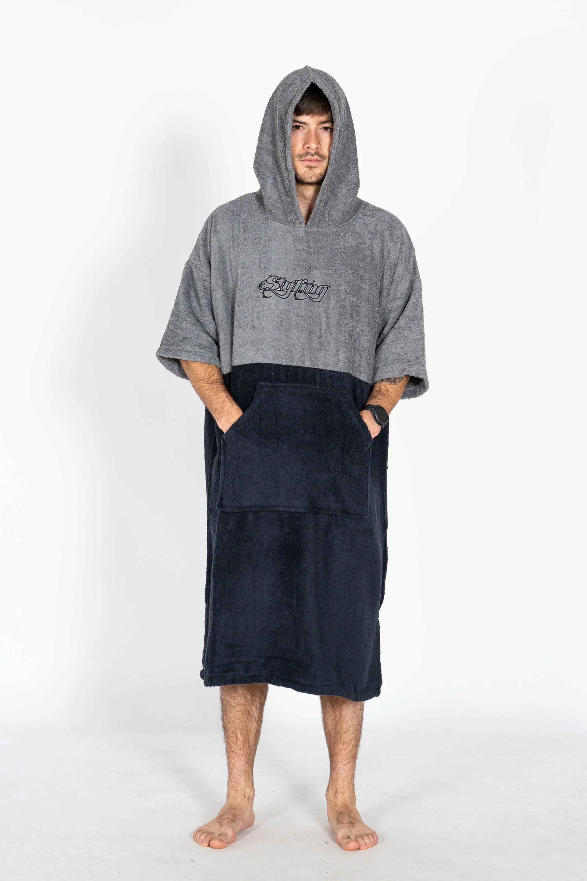 Ponchos Styling Bicolor - gris negro - Image 4